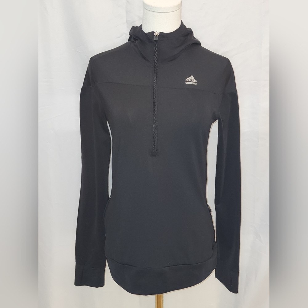 Adidas Women's Half Zip Black Hoodie Top